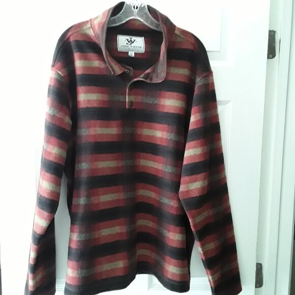 EUC John Wayne Fleece Plaid Pullover Sweatshirt Size XL - Picture 1 of 5